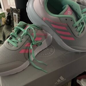 Adidas Gray and Pink Sneakers Lightweight Mesh Design